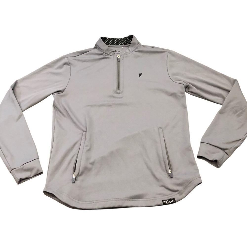 Primo Quarter Zip Pullover Mens Small Grey Performance Golf Activewear Sweater